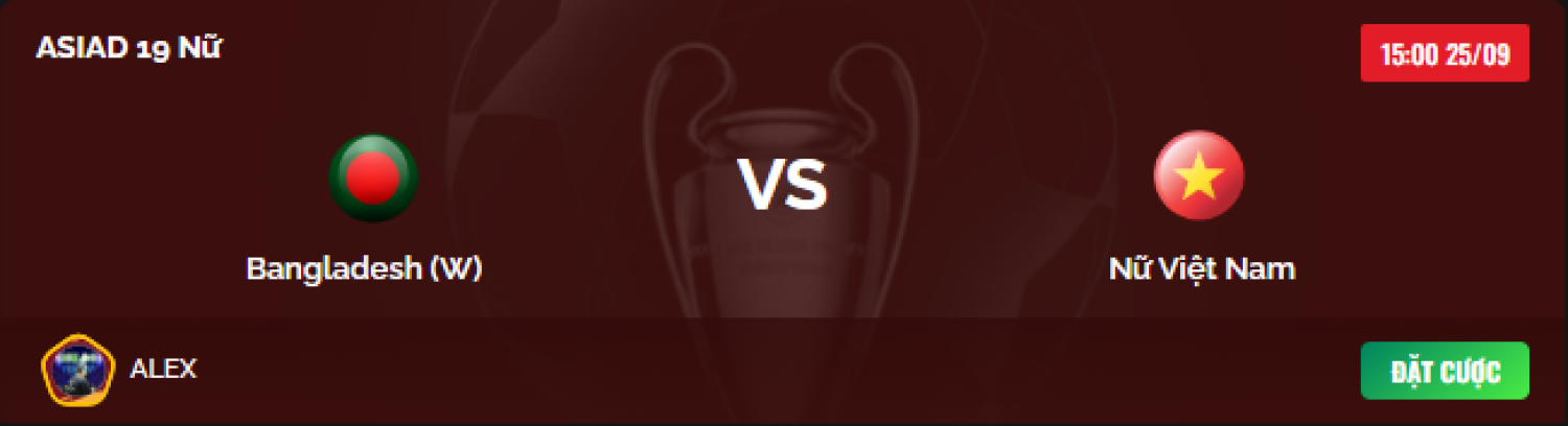 Trực tiếp Bangladesh (W) vs Nữ Việt Nam vào lúc 15:00, ngày 25/09/2023 - Xoilacz.live